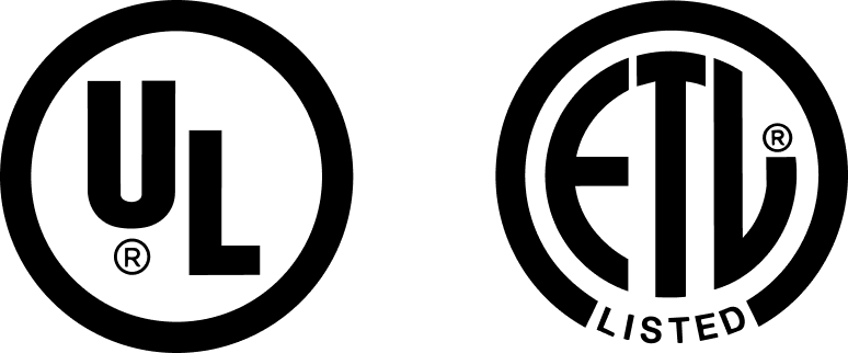 ETL and UL certification logos